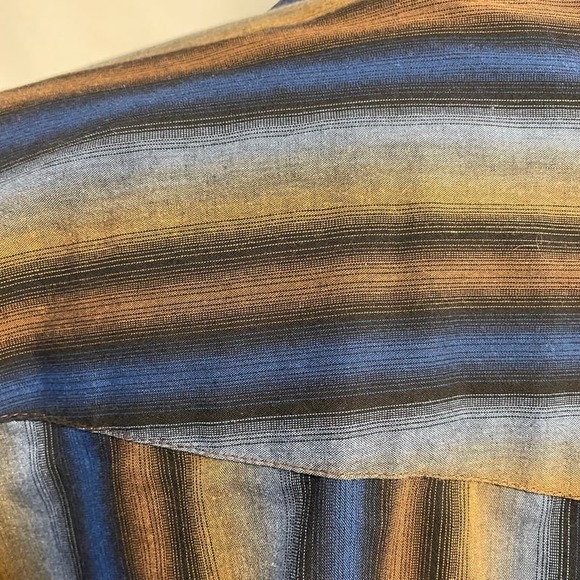 Roper Western Pearl Snap Shirt Mens Stripe Cowboy Long Sleeve Big & Tall‎ - Picture 7 of 10